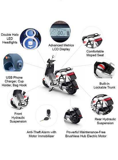 X - Zoom Scooter - Eevo Motors - Red - 