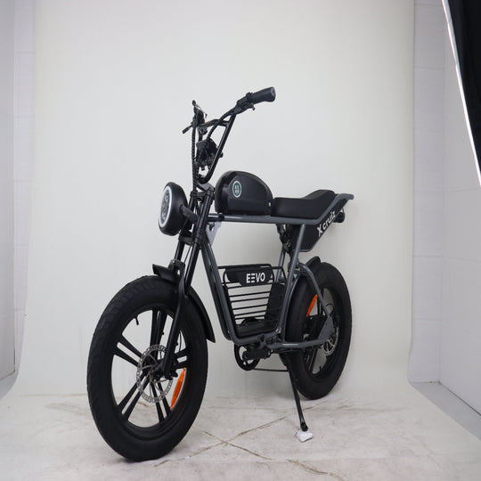 Grey electric bike on a white background